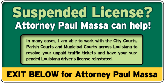 St. Charles Parish, Louisiana License Restoration Lawyer Paul Massa